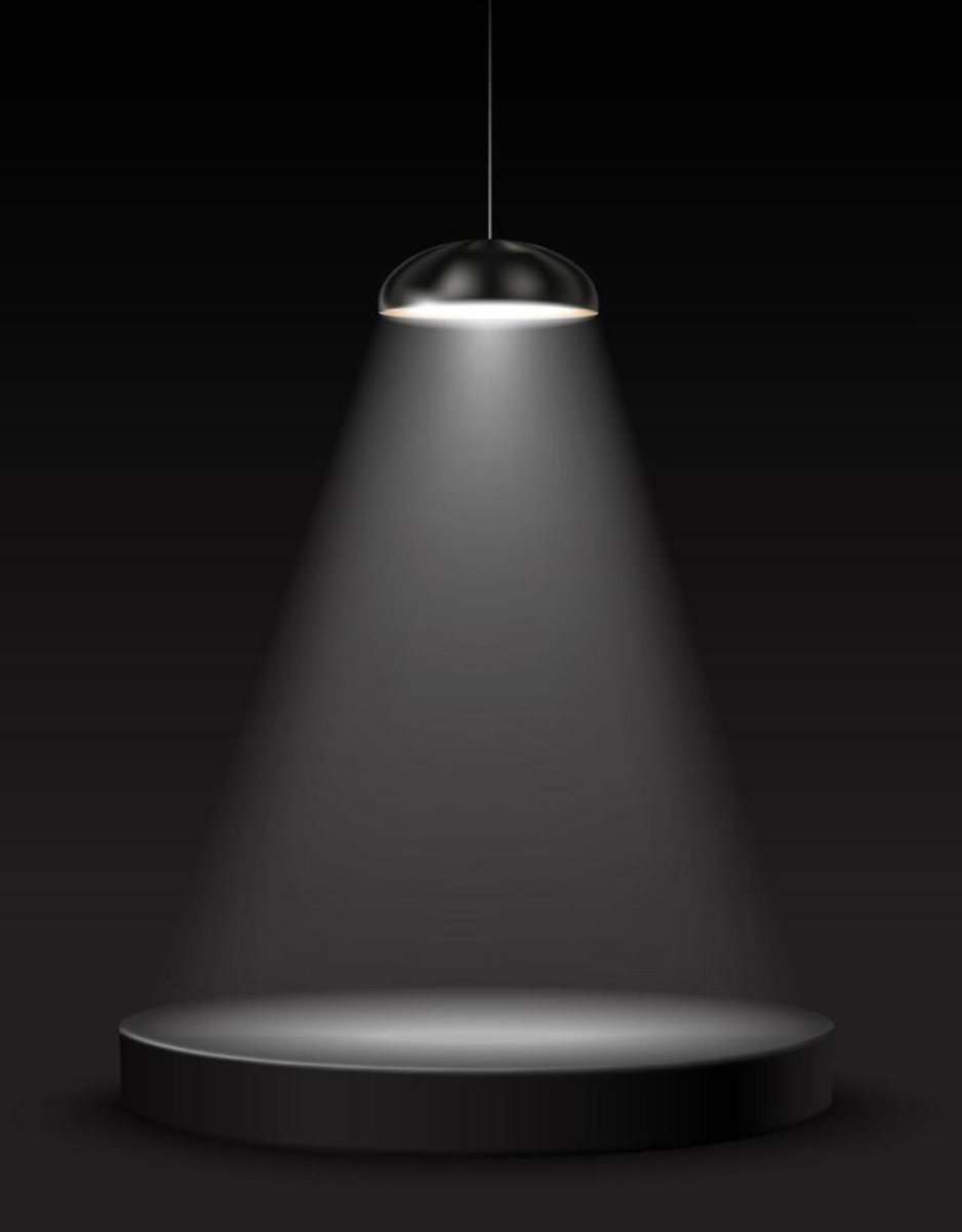 Spotlight lamp representing Crestira Marketing's hands-on approach to small business marketing